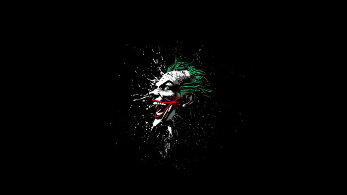 Joker artwork with green hair and red smile