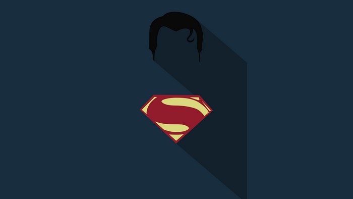 Superman logo and hair silhouette