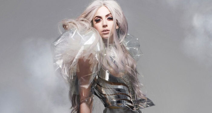 Lady Gaga in futuristic armor