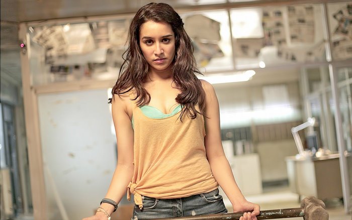 Shraddha Kapoor holding a sledgehammer