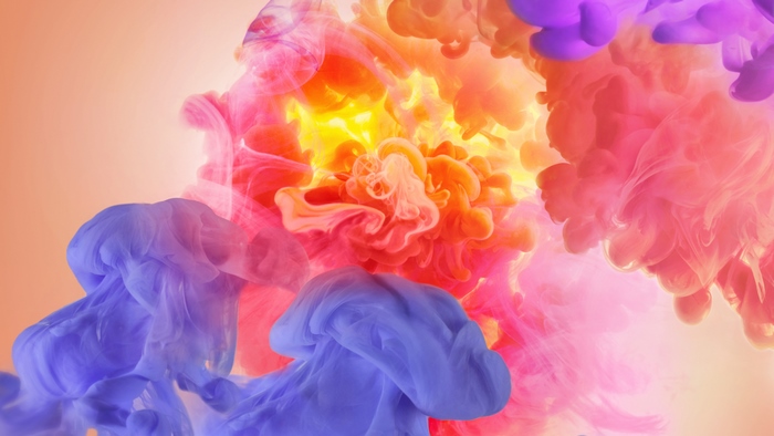 Abstract colorful smoke explosion