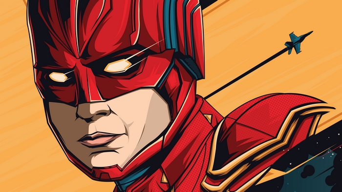 Captain Marvel artwork with a jet