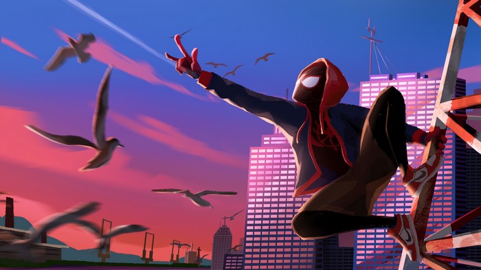 Spider-Man Into the Spider-Verse Sunset Scene