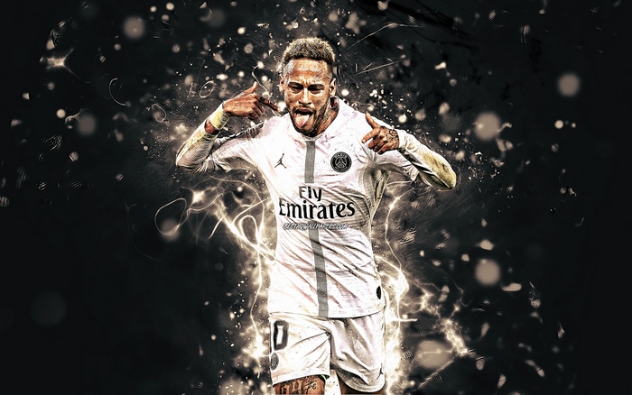 Neymar Celebrating in Paris Saint-Germain Kit