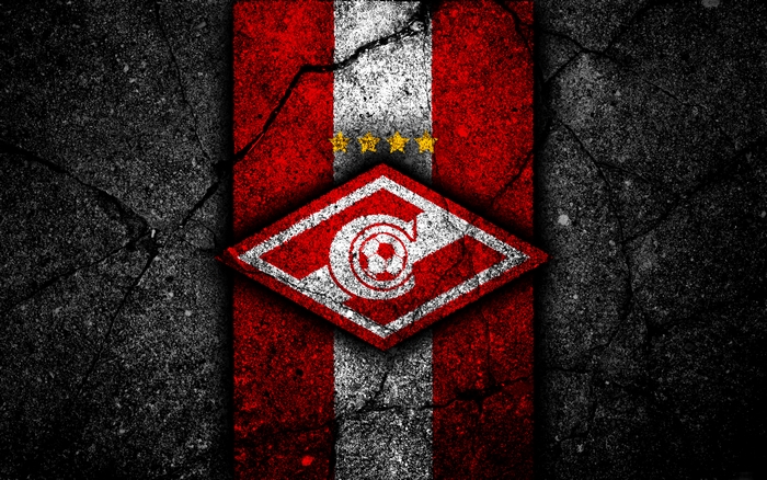 FC Spartak Moscow logo on cracked red and black background