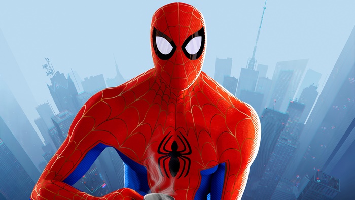 Spider-Man from Spider-Man: Into The Spider-Verse holding a cup