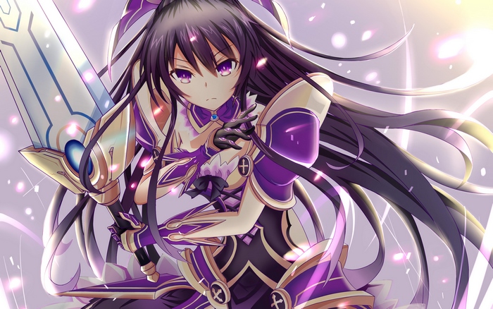 Tohka Yatogami with a large sword
