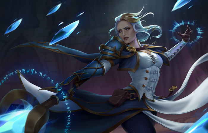 Jaina Proudmoore from World of Warcraft casting a spell