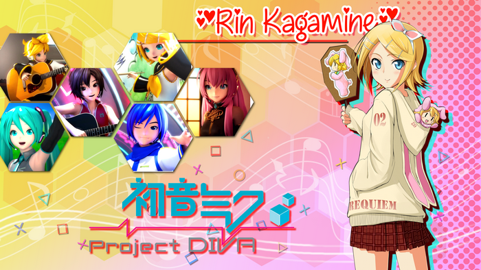 Rin Kagamine and friends from Project DIVA