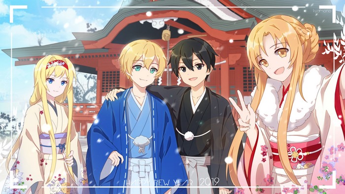 Sword Art Online Characters Celebrating New Year 2019 in Kimono