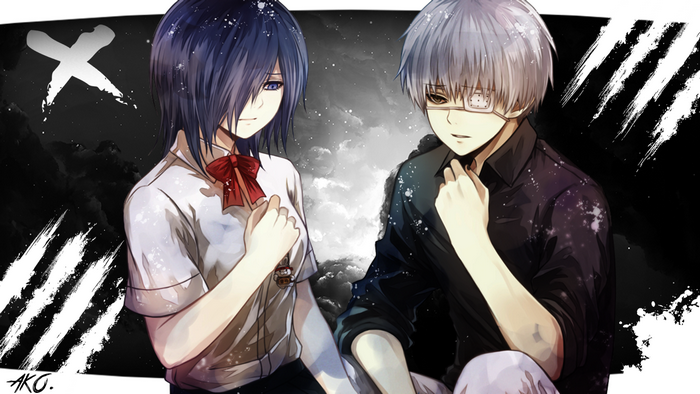 Touka Kirishima and Ken Kaneki from Tokyo Ghoul