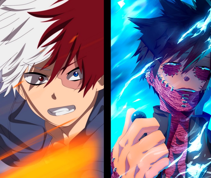 Shoto Todoroki and Dabi from My Hero Academia