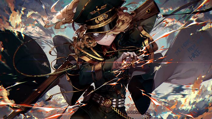 Tanya Degurechaff from Youjo Senki holding a rifle