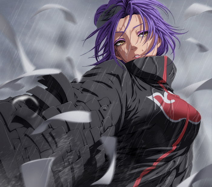 Konan from Naruto in the rain