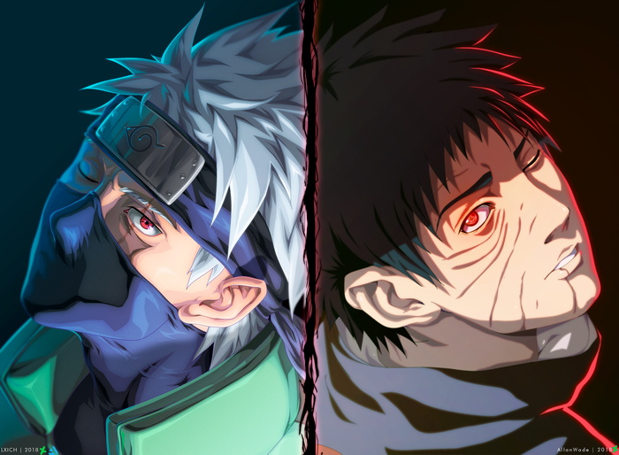 Kakashi Hatake and Obito Uchiha from Naruto