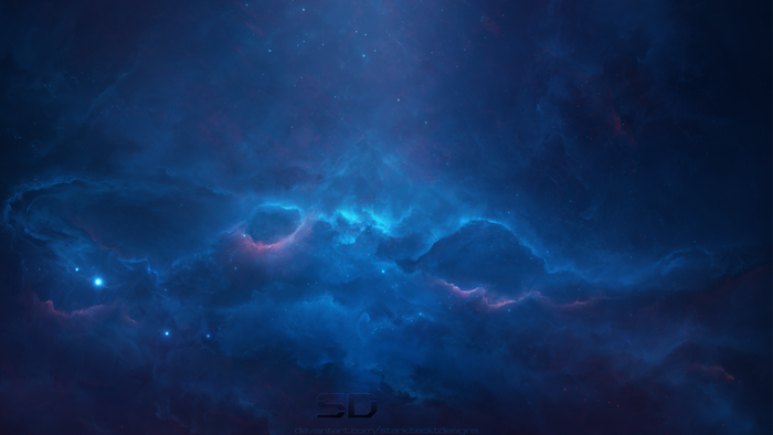 Blue Nebula in Space 4K