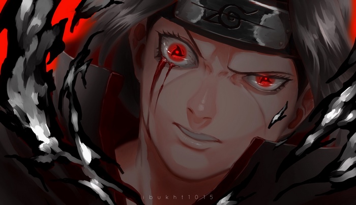 Itachi Uchiha from Naruto with Mangekyō Sharingan