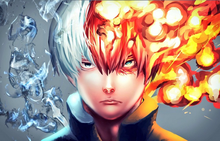 Shoto Todoroki with Fire and Ice Powers from My Hero Academia