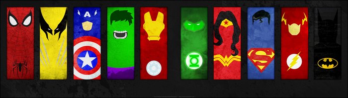 Marvel and DC Minimalist Superhero Icons