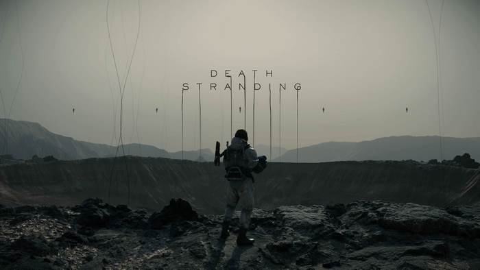 Death Stranding character in a desolate landscape
