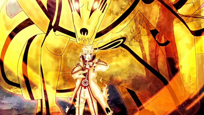 Naruto and Kurama from Naruto