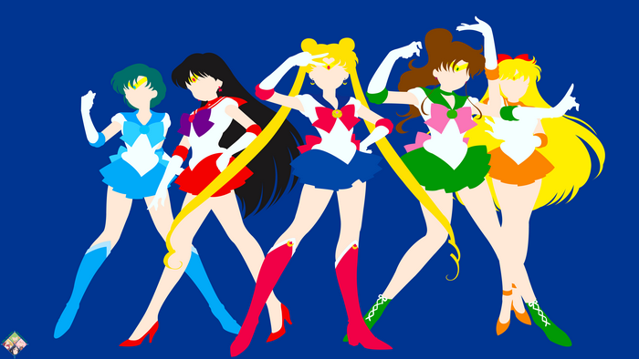 Sailor Moon and Sailor Scouts Silhouettes