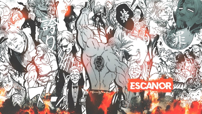Escanor from The Seven Deadly Sins collage