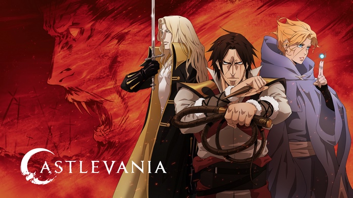 Alucard, Sypha Belnades, and Trevor Belmont from Castlevania