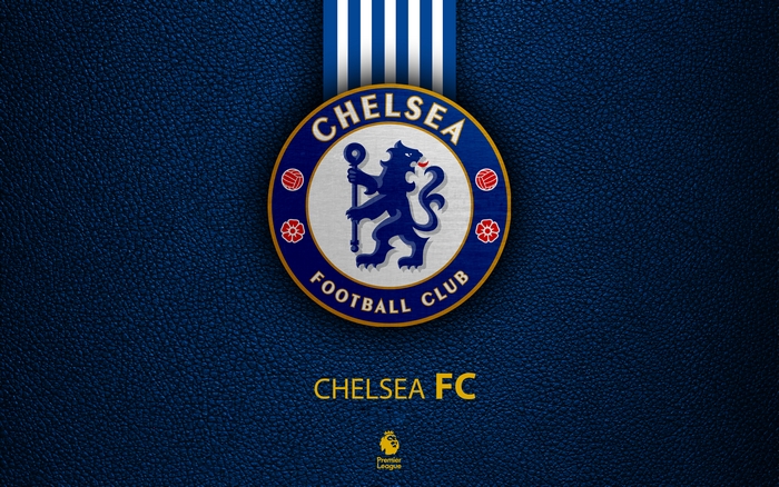 Chelsea FC Logo on Blue Leather Texture