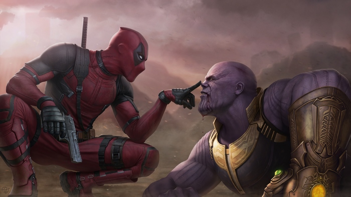 Deadpool and Thanos from Marvel