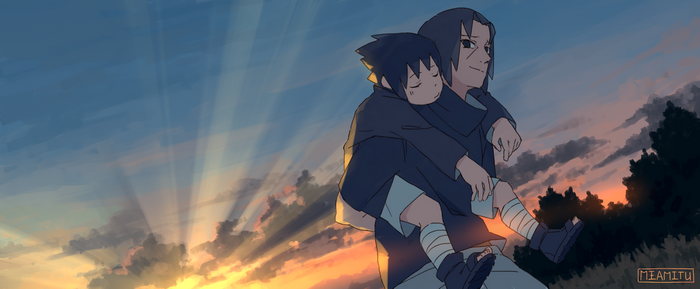 Itachi and Sasuke Uchiha Sunset Moment