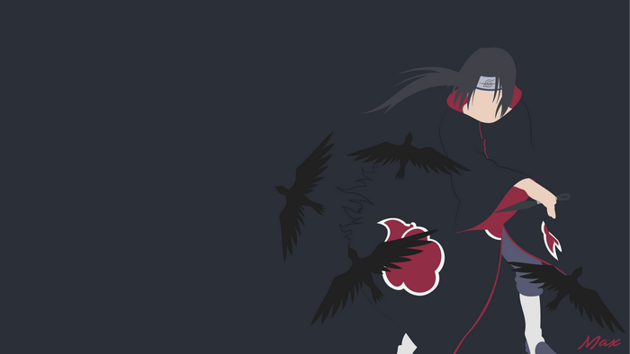 Itachi Uchiha from Naruto with crows