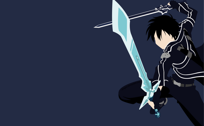 Kirito from Sword Art Online with swords