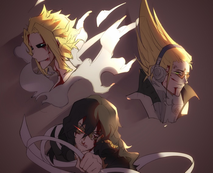 All Might, Shouta Aizawa, and Present Mic from Boku No Hero Academia