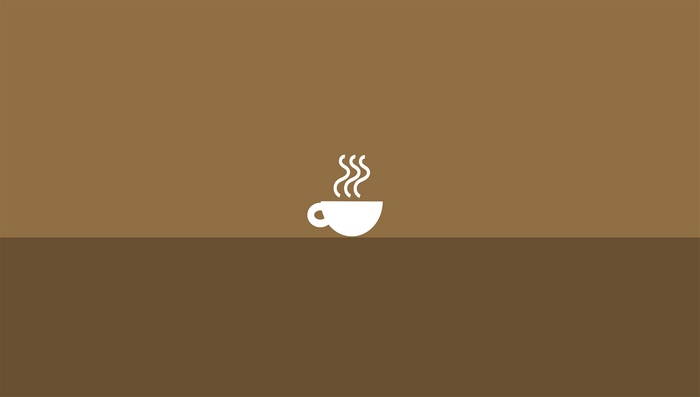 Minimalist coffee cup with steam