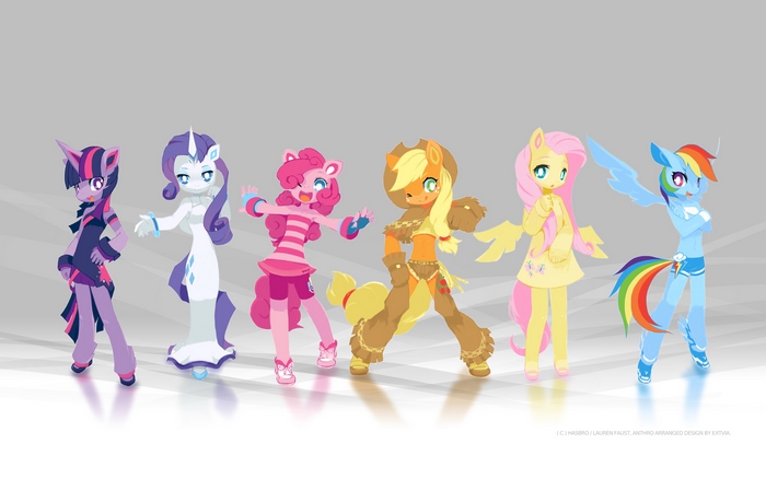 My Little Pony characters in anthro style