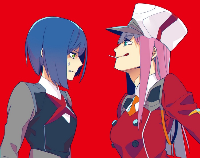 Ichigo and Zero Two from Darling in the FranXX