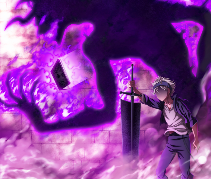 Asta from Black Clover with a demon book