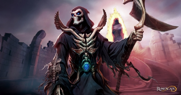Death from Runescape holding a scythe