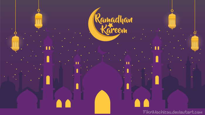 Ramadhan Kareem Mosque Silhouette Night Scene