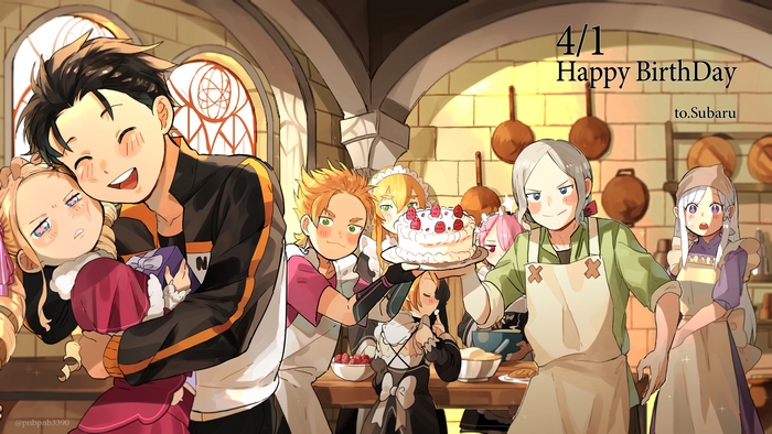 Re:ZERO Happy Birthday Subaru Natsuki and Beatrice