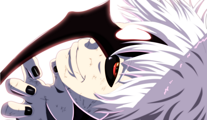 Ken Kaneki Smiling with Red Eyes in Tokyo Ghoul