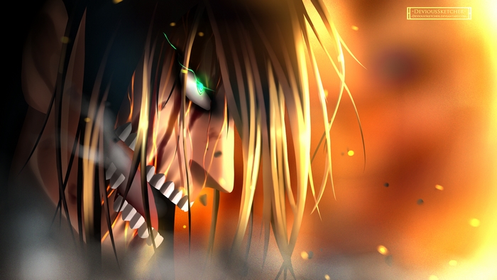 Eren Yeager Titan Face Close-Up Attack on Titan
