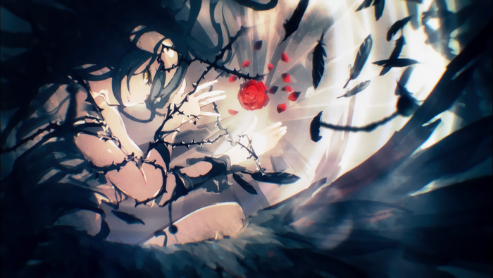 Albedo Surrounded by Thorns in Overlord