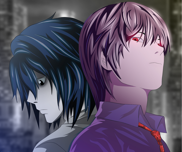 Light Yagami and L from Death Note
