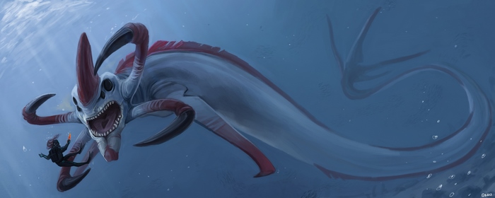 Subnautica Underwater Sea Monster Encounter