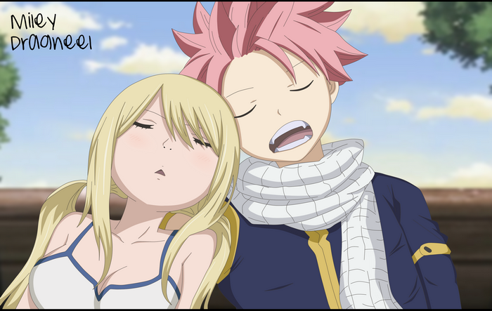 Natsu Dragneel and Lucy Heartfilia Resting Peacefully