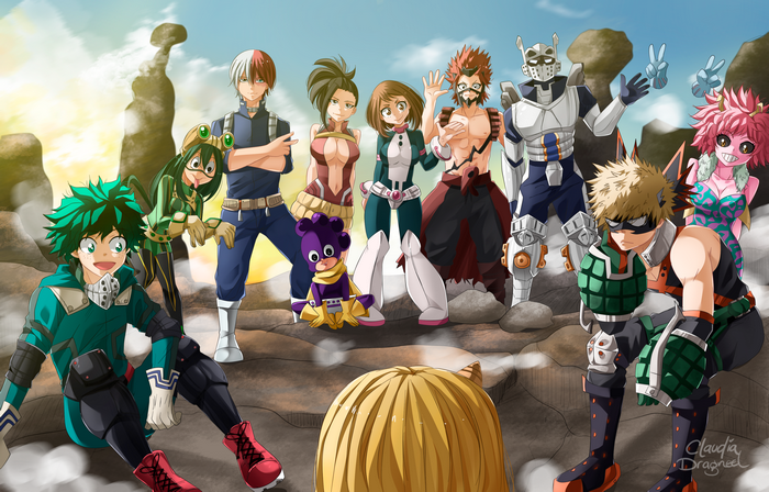 My Hero Academia Characters Gathered Outdoors