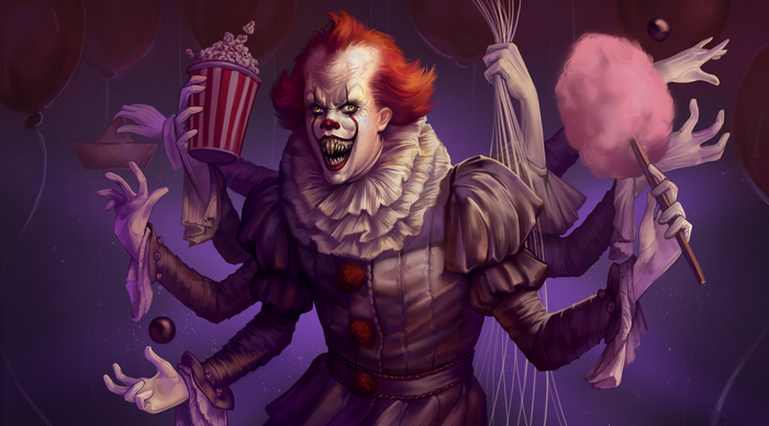 Pennywise the Clown with Multiple Arms from It (2017)