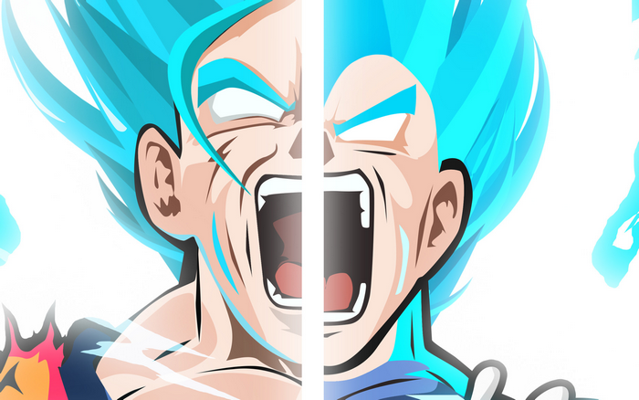 Goku and Vegeta Super Saiyan Blue Split